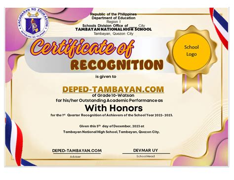 deped tambayan free download|CERTIFICATES Editable Templates (Design 5) Free .
